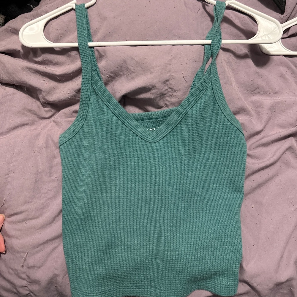 AEO Teal Cropped Tank